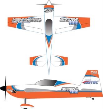 Aeroworks Extra 300 orange-white Graphic Package